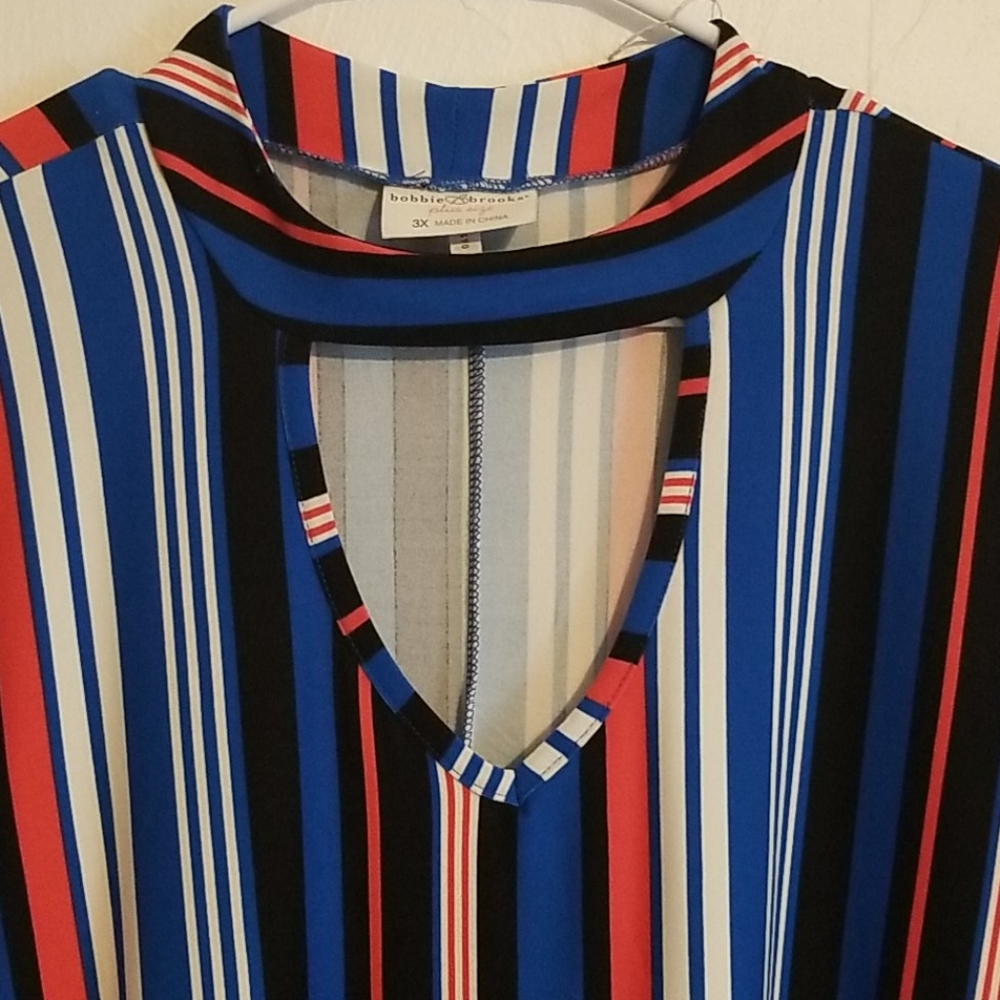 Bobbie Brooks Striped Short Sleeve Top Size 3X - Picture 2 of 7